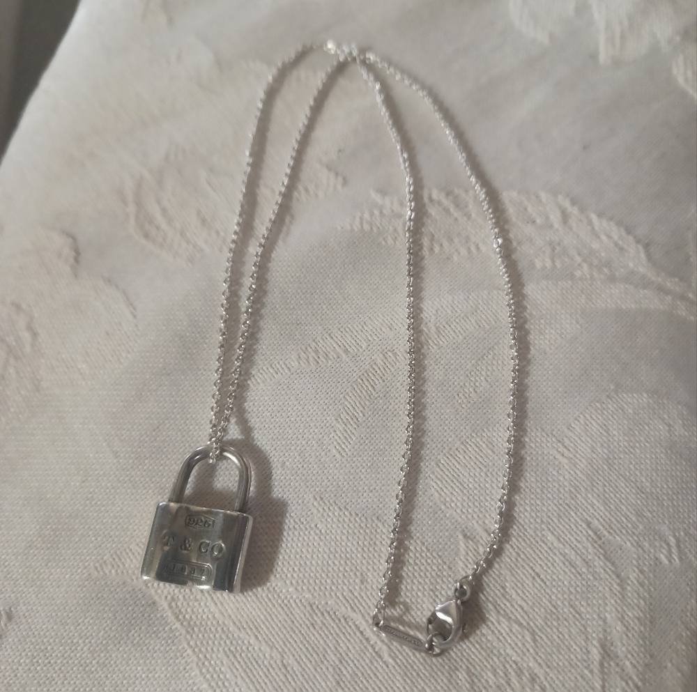 Tiffany & Co. 1837 Padlock Necklace, Sterling Silver - Picture 2 of 11